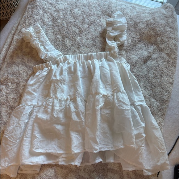 White Ruffled Top - Picture 1 of 3